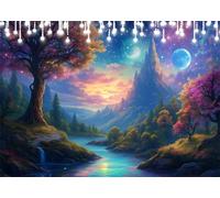 Diamond Painting Adulte Enfant Fantaisie Peinture Diamant Painting Paysage DIY 5D Broderie Diamant Kit Complet, Strass Point de Croix Loisirs Créatifs Adultes pour Decoration Murale 20x30 cm X4-2