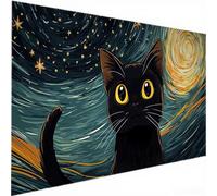 Diamond Painting Adulte Enfant Grand XXL, DIY Peinture Diamant Le chat Fantasmes, Activité Manuelle Adulte, Point de Croix Cristal Art Diamant Painting Kit Complet, Office Décor Murale 80x160cm N-603