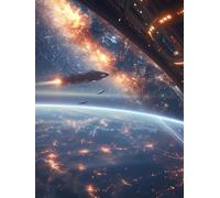 Diamond Painting Adulte Espace Diamond-Painting Kits Loisirs Créatifs Adultes Le vaisseau spatial Peinture Diamant Adulte 5D DIY Strass Point de Croix Kit Complet, Maison Décoration, 30x40cm q-809