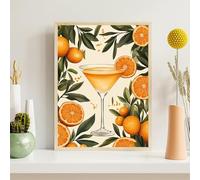 Diamond Painting Adulte Été, Kit Complet Broderie Diamant 5D DIY avec Accessoires, Peinture Diamant Full Rond Strass Point de Croix pour Décoration Murale Salon, Cadeau Femme Cocktail, 60x80cm,z@642