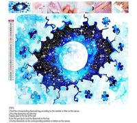 Diamond Painting Adulte Fantaisie 35x45cm 5d Diamond Painting Enfant Full Drill Peinture Diamant Lune Diy Crystal art Loisirs Créatifs Mit Vollständiges Werkzeug Pour Décor Murale Relaxant Cadeau T119