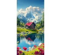 Diamond Painting Adulte Ferme - 5D Diamant Painting Paysage, DIY Broderie Diamant Kit Complet, Canevas Diamant Paintings Débutant, Décoration Murale Chambre, Idée Cadeau Femme et Mamie 40x80cm 0u-369