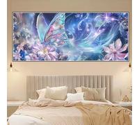 Diamond Painting Adulte Fleur 50x120 cm 5D Diamond Painting Papillon DIY Activité Manuelle Adulte Broderie Diamant Strass Cristal Kit,Peinture Diamant Enfant Débutants pour Intérieur Décoration Z-S778