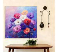 Diamond Painting Adulte Fleur, 5D DIY Broderie Diamant Kit Complet Simple, Peinture Diamant Artisanat Strass Point de Croix Painting pour Débutant, Decoration Maison, Cadeau Femme 20x20cm G8-400