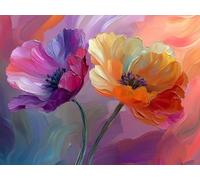 Diamond Painting Adulte Fleur Diamant Painting Enfant, Couleur 5D Peinture Diamant Kit pour Adulte, Diamond Art Point de Croix Set Débutant pour Décor Maison, Cadeaux pour Femmes 130x100cm, Model 344
