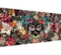 Diamond Painting Adulte Fleur Diamant Painting Loutre, Peinture Diamant, DIY Activité Manuelle Adulte Art 5D Strass Full Drill Rond Point de Croix Artisanat pour Murale Décoration 50x100cm 3-CY86