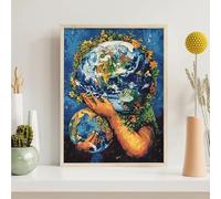 Diamond Painting Adulte Fleur Diamond Painting Kit Adulte Fleurs 5D DIY Peinture Diamant Ronde Artisanat Strass Broderie Point de Croix pour Décoration Murale Maison Cadeau 80x100 cm PjY4441 R-H