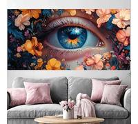 Diamond Painting Adulte Fleur Grand Diamond Painting 50x150cm,2026 Nouveau DIY Crystal Art Œil 5D Full Dril Rhinestone Canvas Broderie Cross Stitch Peinture Diamant pour Beginner Décoration O-530G