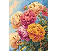 Diamond Painting Adulte Fleur Peinture Diamant Enfant, Couleur 5D Peinture Diamant Kit pour Adulte, Diamond Art Cristal Point de Croix Kit pour Décoration Maison, Cadeaux pour Femmes 50X70CM,Model 314