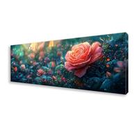 Diamond Painting Adulte Fleur Peinture Diamant Rose Broderie Diamant Kit Complet, Diamond Painting Grand Format 30x90 cm, DIY 5D Cristal Broderie Point de Croix Artisanat pour Decoration Maison W0-348