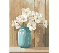Diamond Painting Adulte Fleurs Peinture Diamant Vase Fleurs 5D Broderie Diamant kit Complet Accessoires DlY Loisirs Créatifs Adultes Diamond Art Point de Croix pour Décoration Murale 40x50cm G0-263
