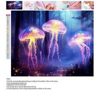 Diamond Painting Adulte ForêT 30x40cm 5d Diamond Painting Enfant Full Drill Peinture Diamant MéDuse Diy Crystal art Loisirs Créatifs Mit Vollständiges Werkzeug Pour Décor Murale Relaxant Cadeau T463