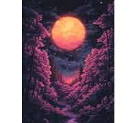 Diamond Painting Adulte ForêT 40x50cm 5d Diamond Painting Enfant Full Drill Peinture Diamant Lune Diy Crystal art Loisirs Créatifs Mit Vollständiges Werkzeug Pour Décor Murale se détendre Cadeau T413