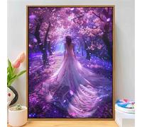 Diamond Painting Adulte, Forêt Peinture Diamant 5D Kit Complet Carrés, Beauté Diamond Painting Kits pour Adulte, DIY Broderie Diamant Kits pour Débutant, Décorationation Murale Cadeau 20x30cm S-Y615