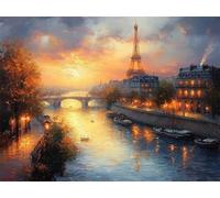 Diamond Painting Adulte France 5D Diamond Painting Enfant Pont Broderie Diamant Peinture Kit Complet Accessoires, DIY Ronde Cristal Diamant Art Set, Decoration Murale Maison, Cadeau Femme 40x60cm G-96