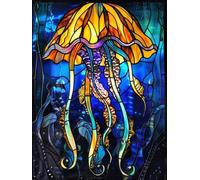 Diamond Painting Adulte Géométrie Diamant Painting 20x30 cm Méduses Peinture Diamant Adulte et Enfant DIY 5D Broderie Diamond Complet Kit Point de Croix Set Cristal Artisanat Murale Décoration G0-306