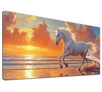 Diamond Painting Adulte Grand 40x90 cm Kit Broderie Diamant Cheval, Kit de Peinture Diamant Adulte Paysage, Large Diamond Painting pour Loisirs Créatifs Adultes, Decoration Murale, Cadeaux, F-52