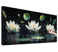 Diamond Painting Adulte Grand 40x90 cm Kit Broderie Diamant Lotus, Kit de Peinture Diamant Adulte Zen, Large Diamond Painting pour Loisirs Créatifs Adultes, Tableau Decoration Murale, Cadeaux, D-58