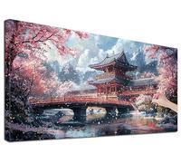 Diamond Painting Adulte Grand 50x110 cm Kit Broderie Diamant Paysage, Kit de Peinture Diamant Adulte Japon, Large Diamond Painting pour Loisirs Créatifs Adultes, Decoration Murale, Cadeaux, D-20