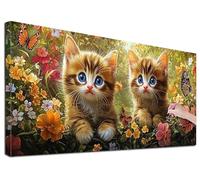 Diamond Painting Adulte Grand 60x140 cm Kit Broderie Diamant Chat, Kit de Peinture Diamant Adulte Animaux, Large Diamond Painting Kits pour Loisirs Créatifs Adultes, Decoration Murale, Cadeaux, G-16