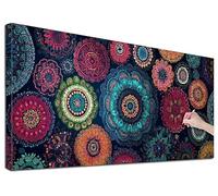 Diamond Painting Adulte Grand 60x140 cm Kit Broderie Diamant Mandala, Kit de Peinture Diamant Adulte Abstrait, Large Diamond Painting pour Loisirs Créatifs Adultes, Decoration Murale, Cadeaux, F-12