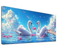 Diamond Painting Adulte Grand 80x180 cm Kit Broderie Diamant Cygne, Kit de Peinture Diamant Adulte Saint Valentin, Large Diamond Painting pour Loisirs Créatifs Adultes, Decoration Murale, Cadeau, D-32