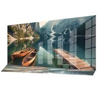 Diamond Painting Adulte Grand Format 100 x 40 cm, Diamond Painting Vue Sur La Mer Broderie Diamant Kit Complet, 5D DIY Peinture Diamant Bateau Puzzle Loisirs Créatifs Adultes, Murale Décoration qL635