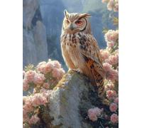 Diamond Painting Adulte Grand Format 100x135 cm, Hibou Diamond Painting Fleurs Droderie Biamant 5D DIY Diamant Strass Point de Croix Cristal Loisirs Créatifs pour Decoration Murale, Cadeau -ly250826P