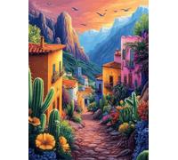 Diamond Painting Adulte Grand Format 100x135 cm, Maisons Diamond Painting Cactus Droderie Biamant 5D DIY Diamant Strass Point de Croix Cristal Loisirs Créatifs pour Decoration Murale -ly25082LT