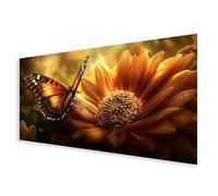 Diamond Painting Adulte Grand Format 100x200cm, 5D Diamond Painting Papillon Crystal Art, DIY Fleur Peinture Diamant, Broderie Diamant Point de Croix Kit pour Decoration Murale, Cadeau Femme B0-495