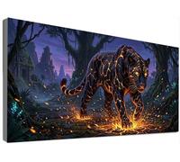 Diamond Painting Adulte Grand Format 100x200cm, Broderie Diamant Kit Complet Léopard, 5D Peinture Diamant Animal, Loisirs Créatifs Adultes, Activité Manuelle, Décoration Salon Murale Cadeau C6-653
