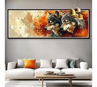 Diamond Painting Adulte Grand Format 100x300 cm, 5D Abstrait Broderie Diamant Kit Complet, Diamond Painting Animal DIY Carré Strass Point de Croix Cristal Art pour Decoration Maison Cadeau P0-892