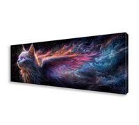 Diamond Painting Adulte Grand Format 100x300 cm, DIY Diamond Painting Chat Peinture Diamant Kit Complet, 5D Ange Broderie Diamant Point de Croix Loisirs Créatifs Adulte pour Decoration Murale W0-249