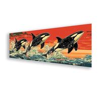 Diamond Painting Adulte Grand Format 100x300 cm, Peinture Diamant Animal Diamond Painting Dauphin Broderie Diamant Kit Complet, DIY Carré Strass Point de Croix Art pour Décoration Maison Cadeau K0-2