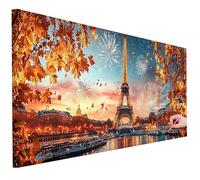 Diamond Painting Adulte Grand Format 100x40cm Diamant Painting Paysage Kit Loisirs Créatifs Adultes, 5D DIY Paris Peinture Diamant Cristal Point de Croix Kit Complet Decor Maison Cadeau Femme C-46