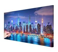 Diamond Painting Adulte Grand Format 100x50cm, Kit Diamant Painting New York, DIY Peinture Diamant Adulte Ville Kit Complet, 5D Ronde Diamond Broderie Point de Croix Cadeau Femme Decor Maison -2636