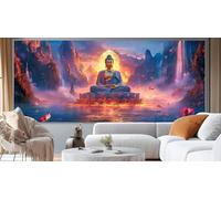 Diamond Painting Adulte Grand Format 120 x 60 cm, Diamond Painting Bouddha Peinture Diamant, 5D Broderie Diamant Adulte DIY Point de Croix Painting pour Décoration Murale Maison Pays Des Merveilles
