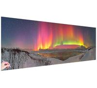 Diamond Painting Adulte Grand Format 150x50cm Diamant Painting Aurore Kit DIY Peinture Diamant Paysage Kit Activite Manuelle Adulte Broderie Point de Croix Tableau Decoration Murale Cadeau Femme P-04