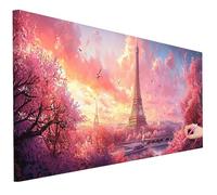 Diamond Painting Adulte Grand Format 150x60cm Diamant Painting Paysage Kit Loisirs Créatifs Adultes, 5D DIY Paris Peinture Diamant Cristal Point de Croix Kit Complet Decor Maison Cadeau Femme C-16