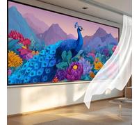 Diamond Painting Adulte Grand Format 160 x 80 cm, Diamond Painting Paon Broderie Diamant Kit Complet, 5D DIY Peinture Diamant Fleurs Colorées Puzzle Loisirs Créatifs Adultes, Murale Décoration qL391