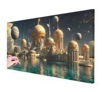 Diamond Painting Adulte Grand Format 180x90cm, Kit Diamant Painting Planète, DIY Peinture Diamant Adulte Bâtiment Kit Complet, 5D Ronde Diamond Broderie Point de Croix Cadeau Femme Decor Maison -3348