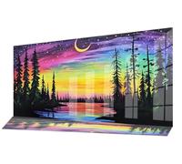 Diamond Painting Adulte Grand Format 200 x 90 cm, Diamond Painting Aurora Broderie Diamant Kit Complet, 5D DIY Peinture Diamant Vue Sur La Mer Puzzle Loisirs Créatifs Adultes, Murale Décoration qL647