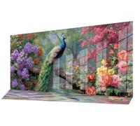 Diamond Painting Adulte Grand Format 200 x 90 cm, Diamond Painting Paon Broderie Diamant Kit Complet, 5D DIY Peinture Diamant Fleurs Loisirs Créatifs Adultes, Murale Décoration Maison, Cadeau qL827
