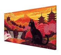 Diamond Painting Adulte Grand Format 200x100cm, Kit Diamant Painting Chat, DIY Peinture Diamant Adulte Japon Kit Complet, 5D Ronde Diamond Broderie Point de Croix Cadeau Femme Decoration Maison -2870