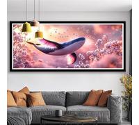 Diamond Painting Adulte Grand Format 225x90 cm Animal Diamant Painting Enfant Débutants DIY 5D Dauphin Broderie Diamant Kit Complet Rond Strass Point de Croix Diamond Art pour Decoration Maison S0-190