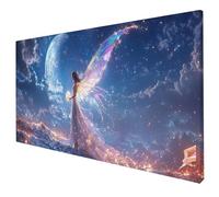 Diamond Painting Adulte Grand Format 250x100cm Diamond-Painting Lune Broderie Diamant Kit Complet 5D Elfe Peinture Diamant Kit Activité Manuelle Adulte DIY Strass Point de Croix Decoration Murale V-90