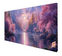 Diamond Painting Adulte Grand Format 250x100cm Diamond-Painting Paysage Broderie Diamant Kit Complet 5D Fleur Peinture Diamant Kit Activité Manuelle Adulte DIY Strass Point de Croix Decor Murale X-02