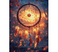 Diamond Painting Adulte Grand Format 30 x 40 cm, Attrape-RêVes Diamond Painting Plume Droderie Biamant 5D DIY Diamant Strass Point de Croix Cristal Loisirs Créatifs pour Decoration Murale -ly25082U3