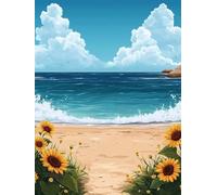 Diamond Painting Adulte Grand Format 30x40cm, OcéAn Diamond Painting Tournesol Droderie Biamant 5D DIY Diamant Strass Point de Croix Cristal Loisirs Créatifs pour Decoration Murale, Cadeau -ly25082AC