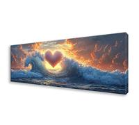 Diamond Painting Adulte Grand Format 30x90 cm, DIY Diamond Painting Amour Peinture Diamant Kit Complet, 5D Océan Broderie Diamant Point de Croix Loisirs Créatifs Adulte pour Decoration Murale W0-295